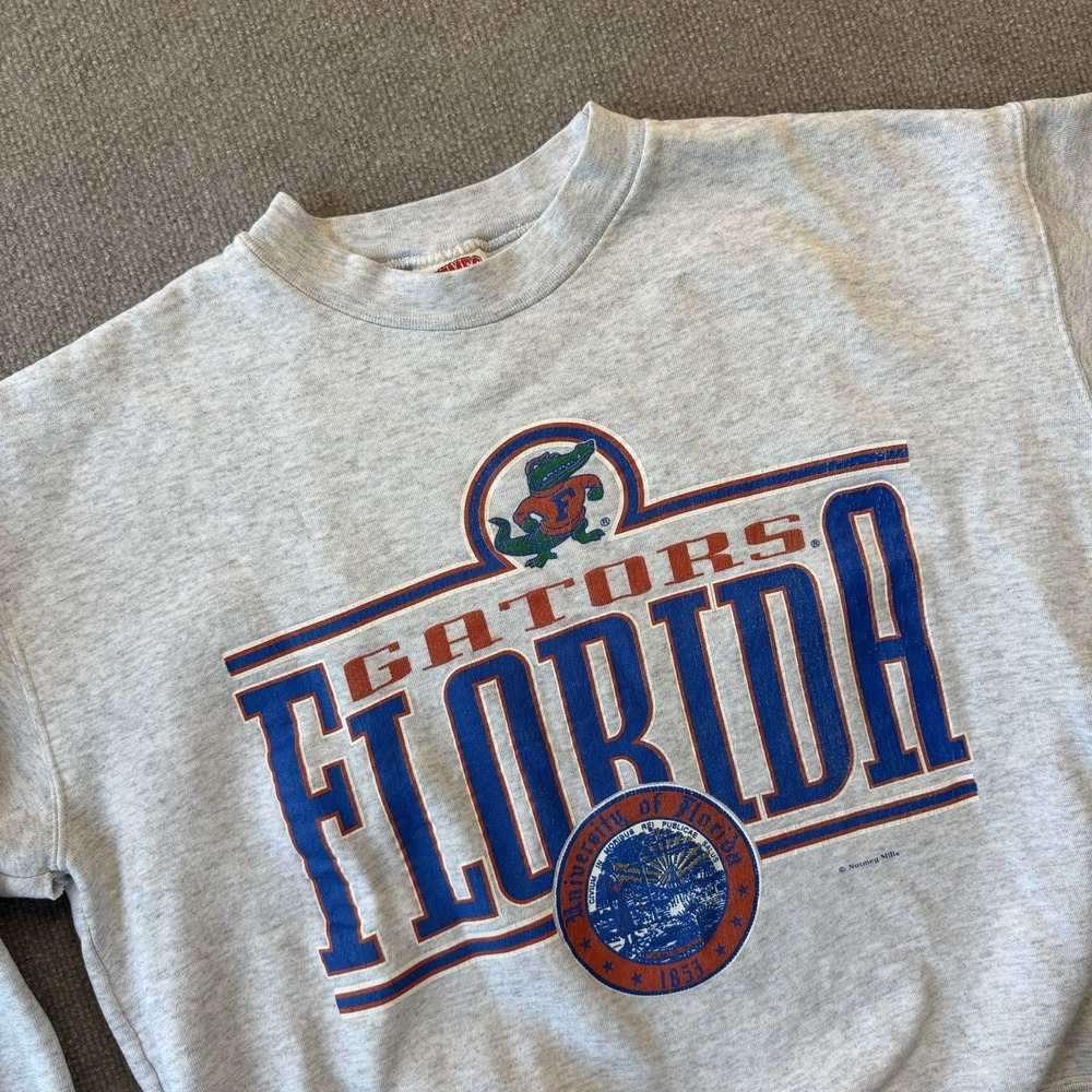 Vintage Nutmeg Mills Florida Gators Graphic Sweatshirt Size Large USA